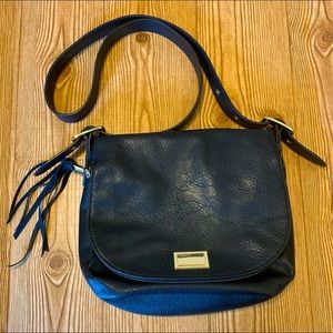 JUICY COUTURE SOFT BLACK LEATHER HANDBAG GOLDLOGO